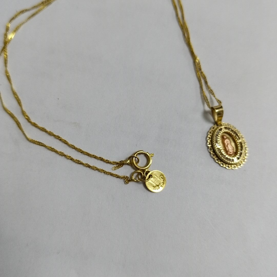 CADENA,MEDALLA RELIGIOSA ORO 10 K 1,20 GRMS (SEMINUEVO)