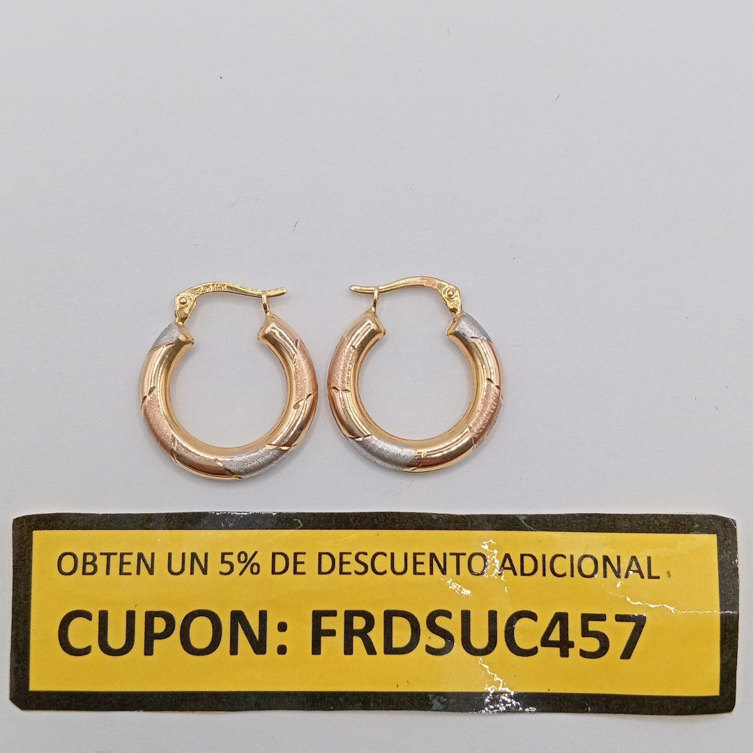 ARRACADAS PAR ORO COMBINADO 14 K 1,90 GRMS (SEMINUEVO)