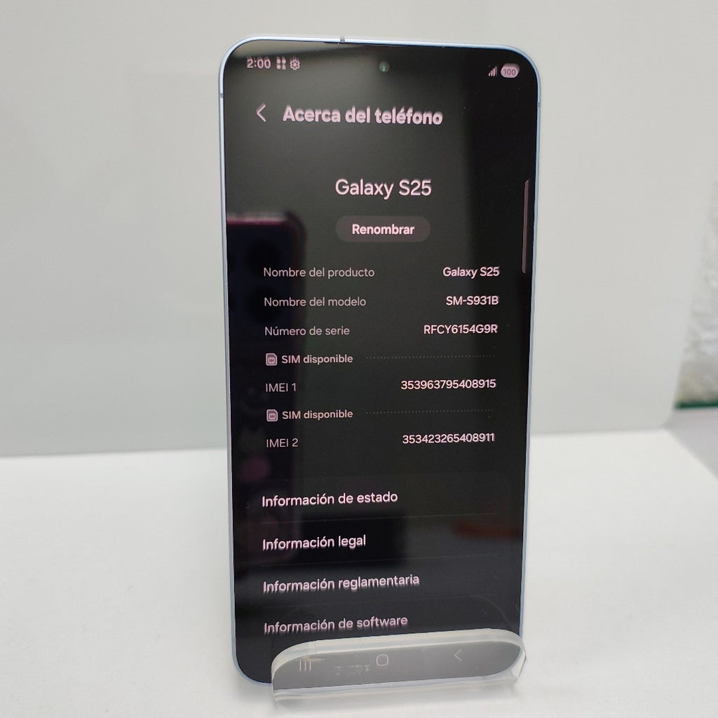 CELULAR SAMSUNG GALAXY S25 SM-S931B (2025) 256 GB 12 GB RAM (SEMINUEVO)