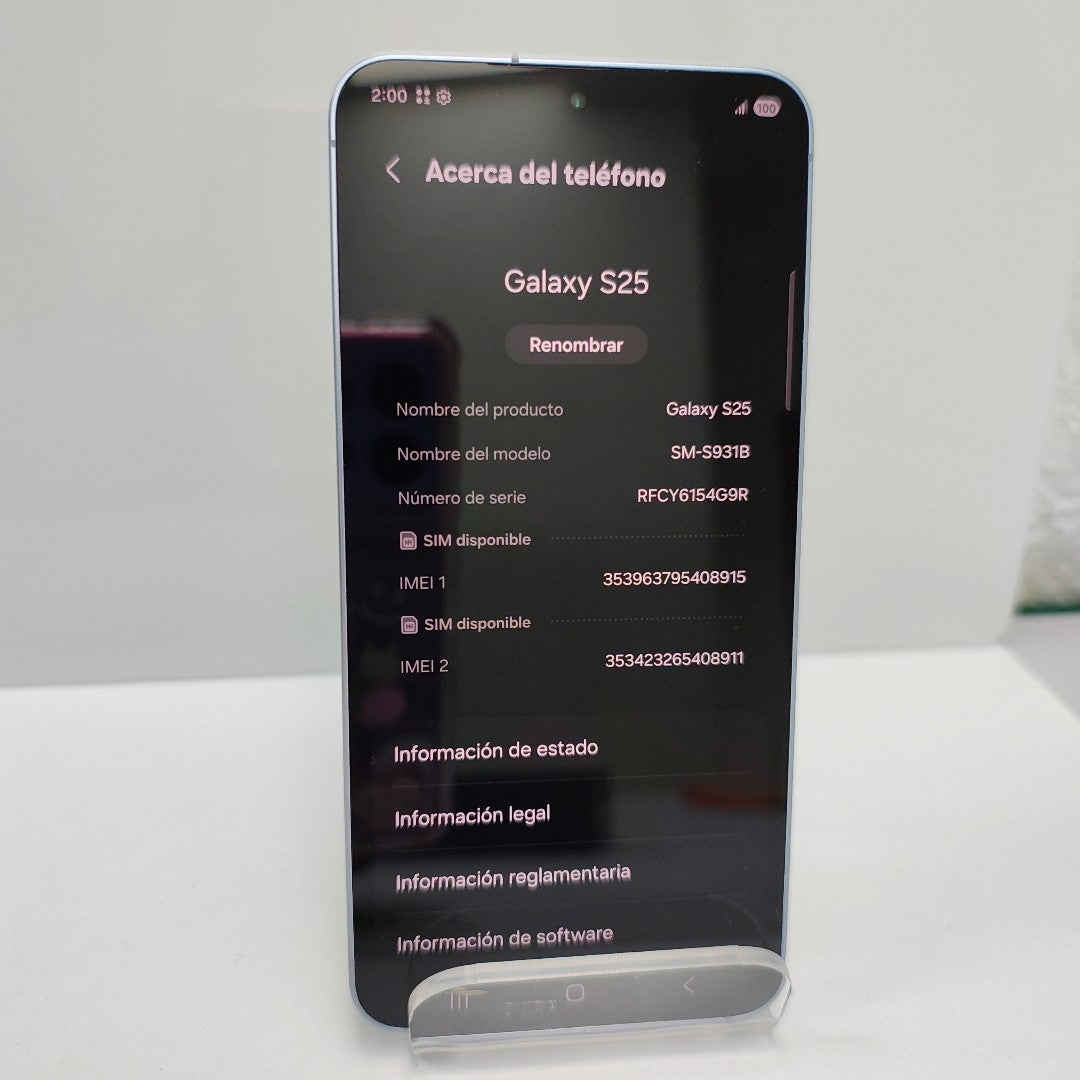 CELULAR SAMSUNG GALAXY S25 SM-S931B (2025) 256 GB 12 GB RAM (SEMINUEVO)