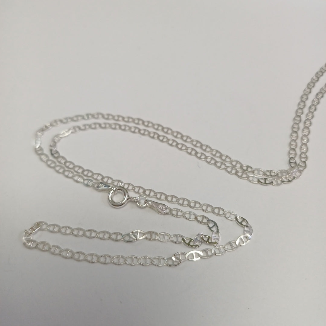 CADENA TEJIDO GUCHI PLATA .925 55 CM 3.2 GR (NUEVO)