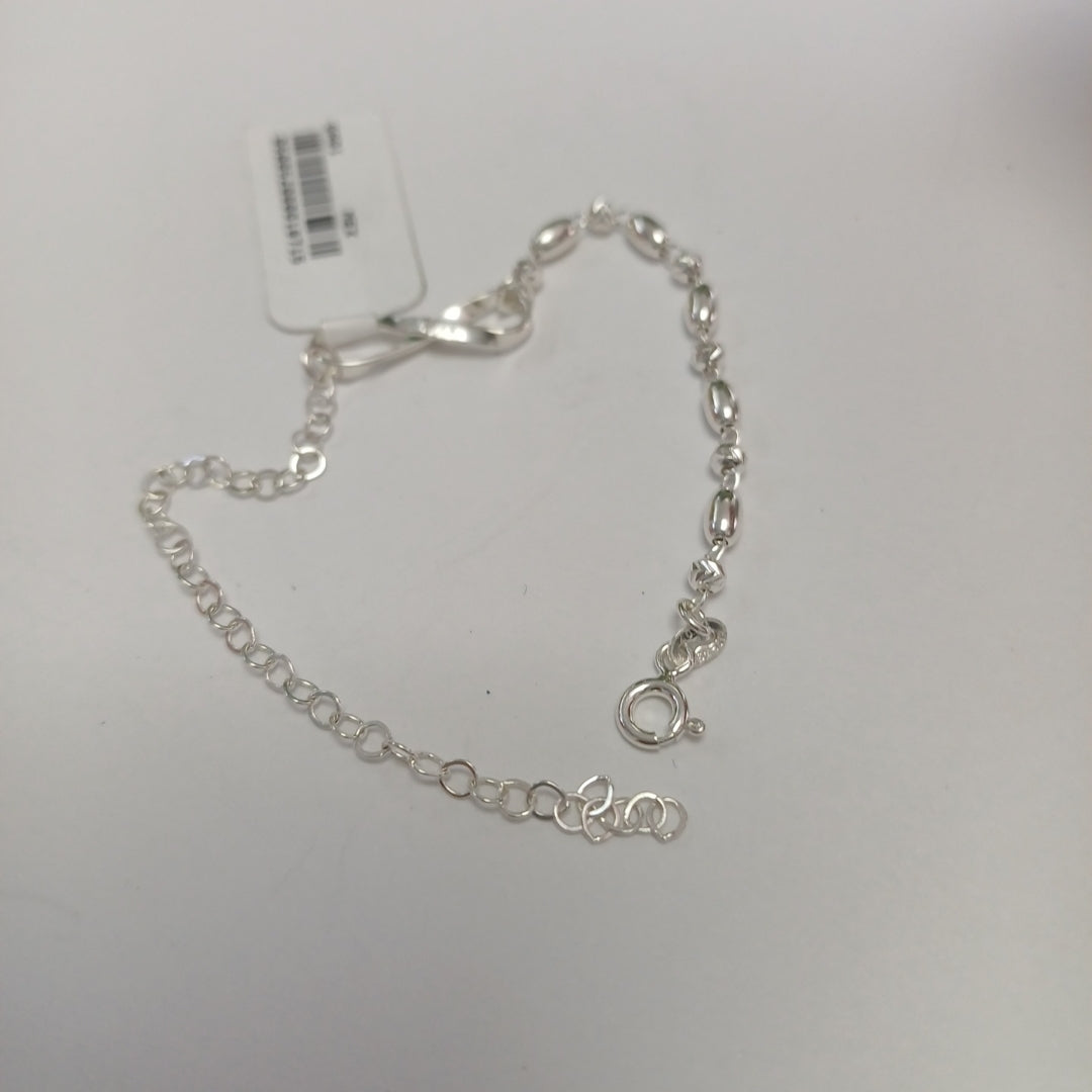 PULSERA TEJIDO INFINITO PLATA .925 18 CM 2.4 GR (NUEVO)
