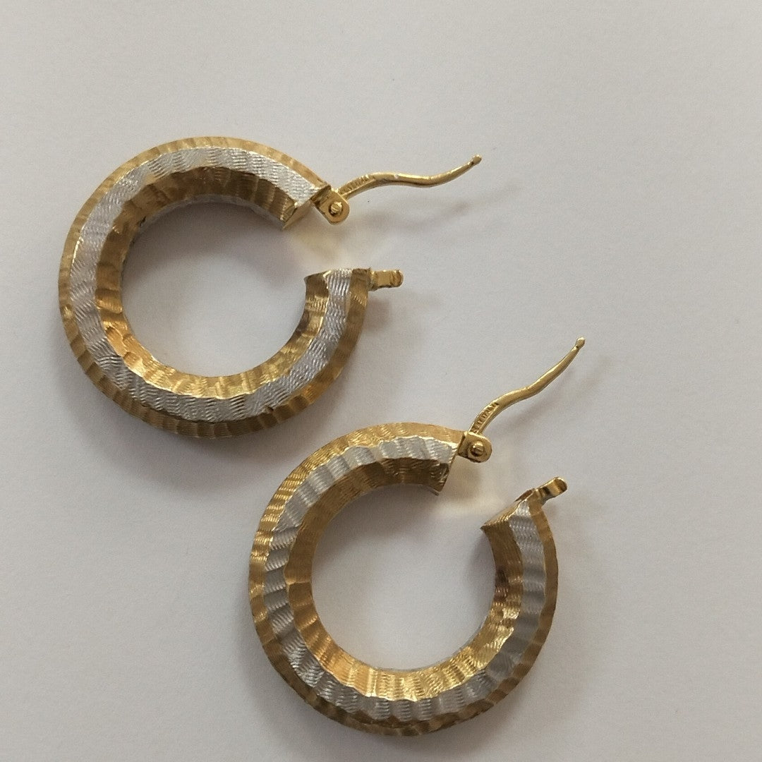 ARRACADAS PAR ORO, ORO COMBINADO 14 K 4.4 GRMS (SEMINUEVO)