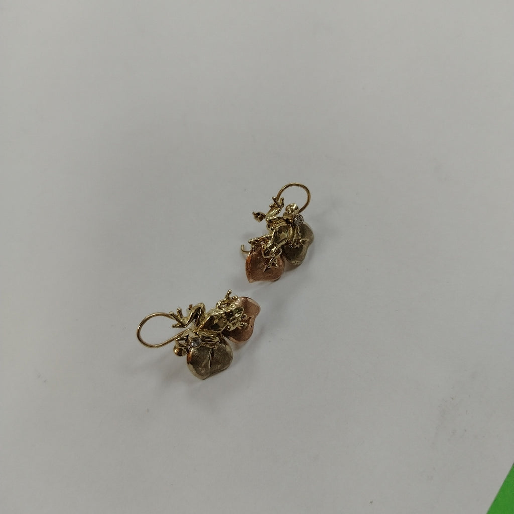 ARETES PAR ORO, ORO COMBINADO 14 K 6.3 GRMS (SEMINUEVO)
