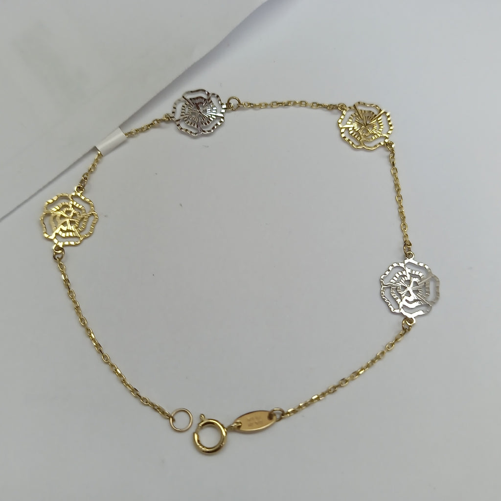 PULSERAS TEJIDO ESPECIAL C/DIJE ORO 10K 18 CM 1.4 GR (NUEVO)