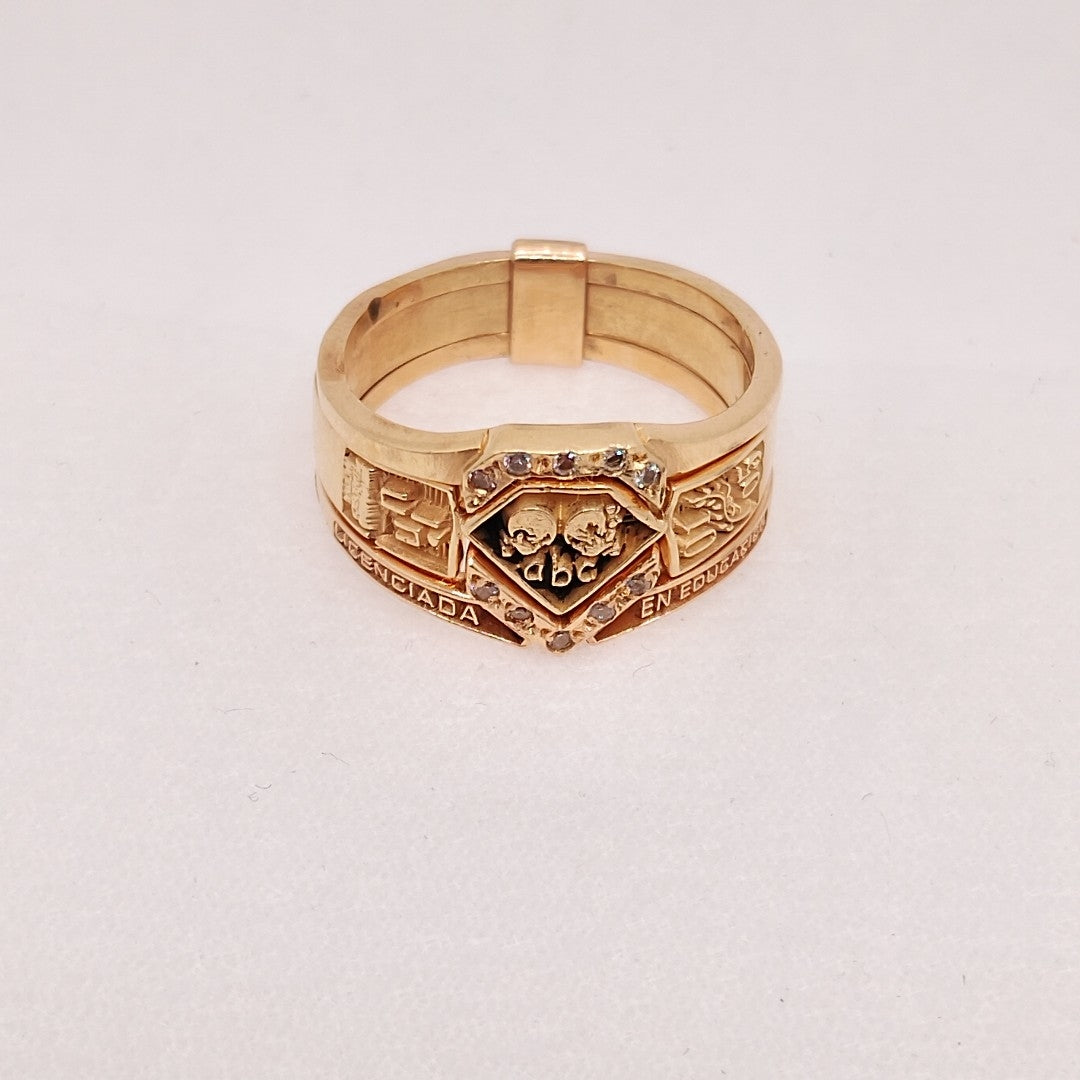 ANILLO DE GRADUACIÓN ORO 14 K 7.1 GRMS (SEMINUEVO)