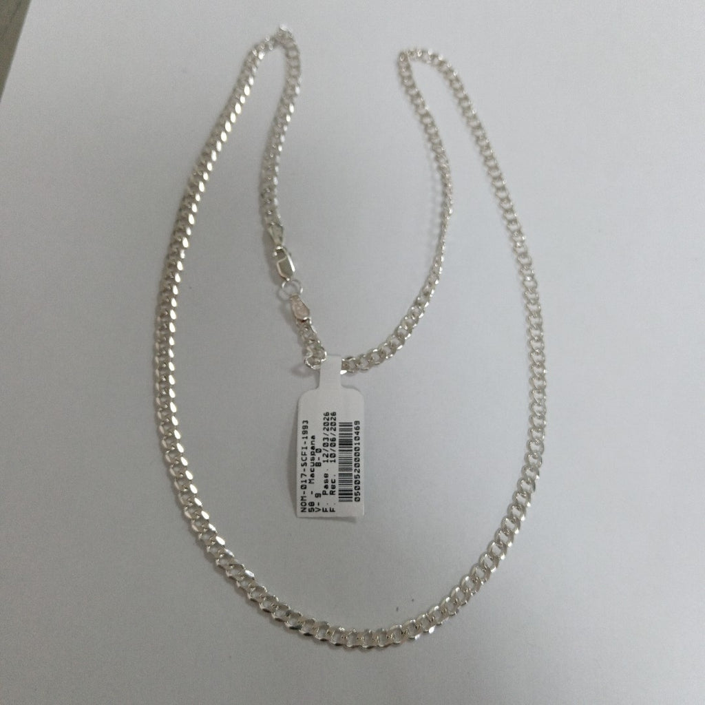 CADENA TEJIDO BARBADO PLATA .925 60 CM 13.8 GR (NUEVO)