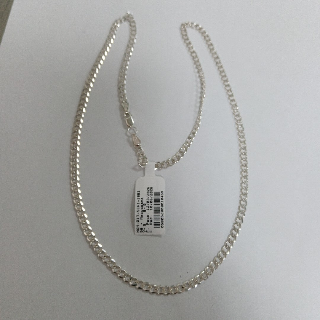 CADENA TEJIDO BARBADO PLATA .925 60 CM 13.8 GR (NUEVO)