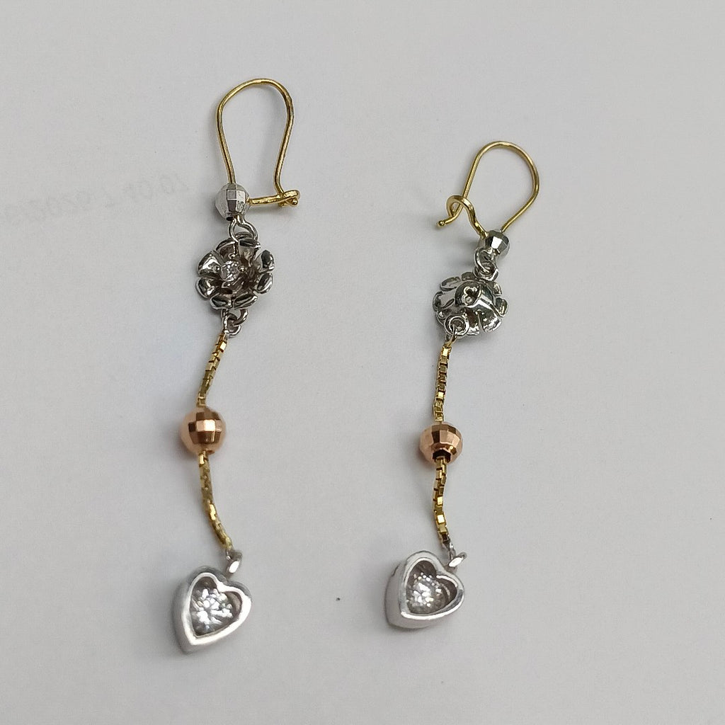 ARETES PAR ORO COMBINADO 14 K 2.1 GRMS (SEMINUEVO)