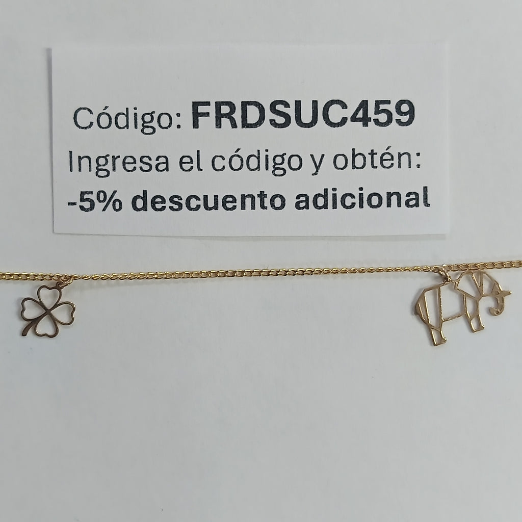 PULSERAS TEJIDO ESPECIAL C/DIJE ORO 10K 18 CM 0.9 GR (NUEVO)