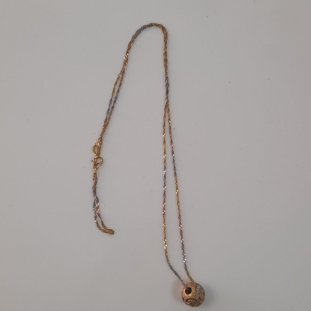 CADENA,DIJE ORO COMBINADO 14 K 2,90 GRMS (SEMINUEVO)