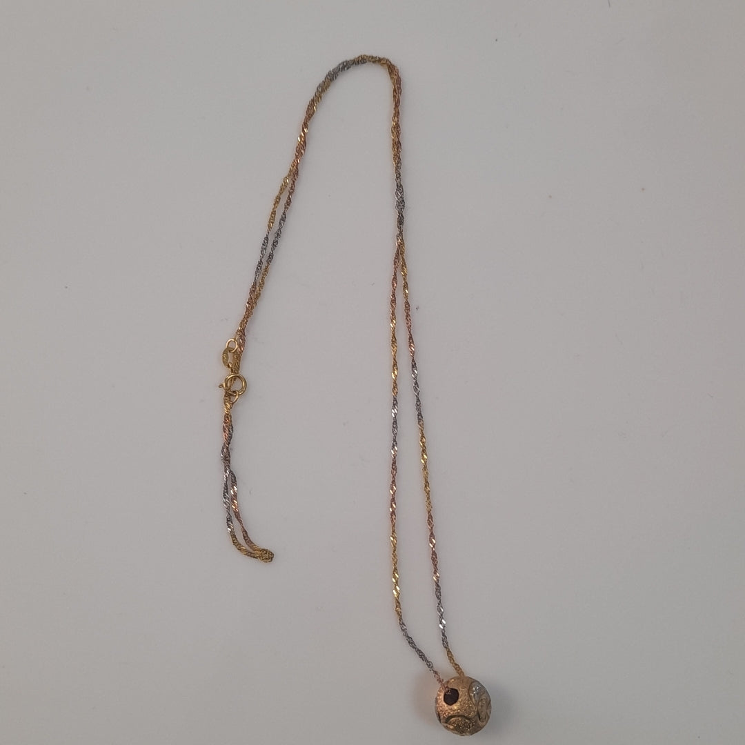 CADENA,DIJE ORO COMBINADO 14 K 2,90 GRMS (SEMINUEVO)