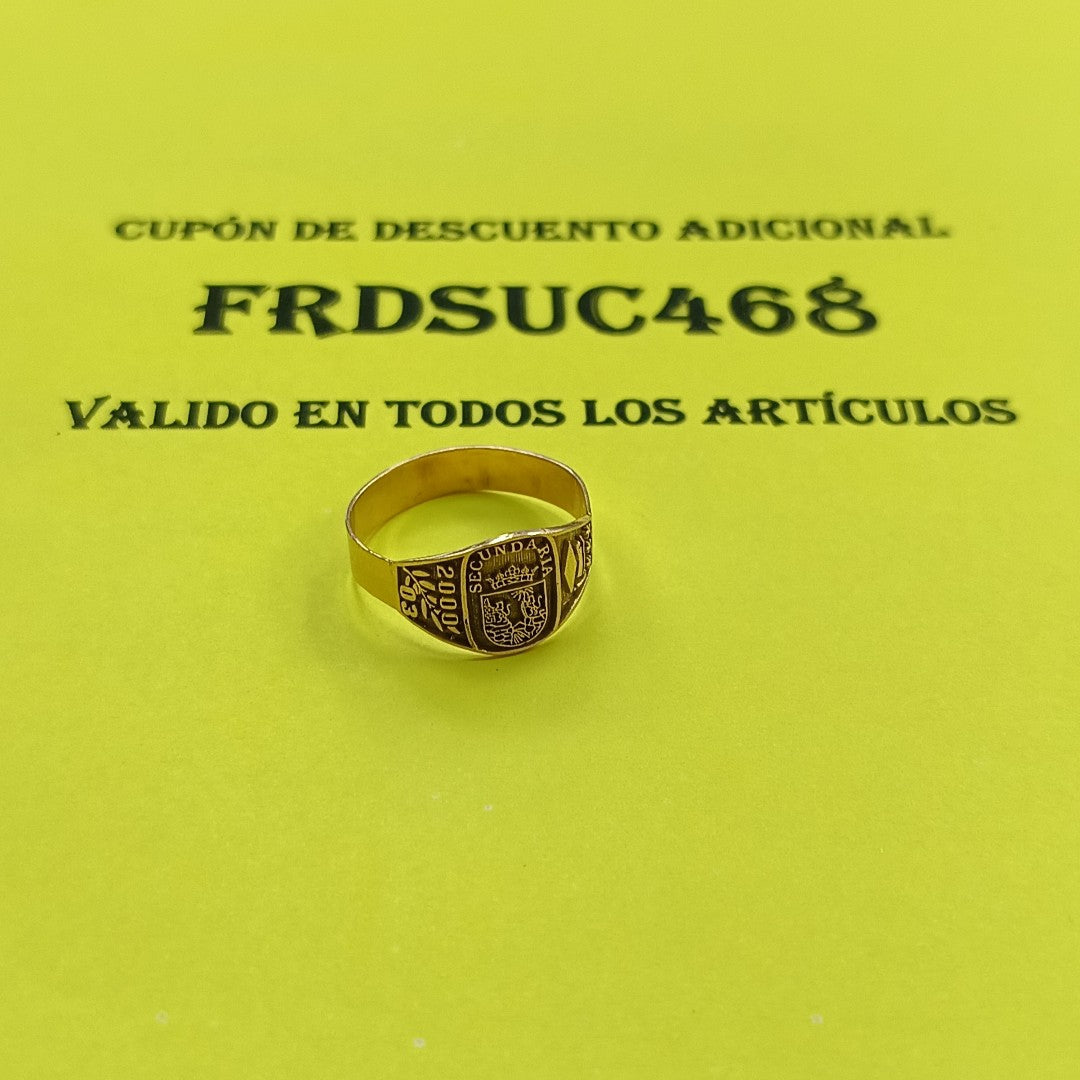 ANILLO DE GRADUACIÓN ORO 8 K 2 GRMS (SEMINUEVO)