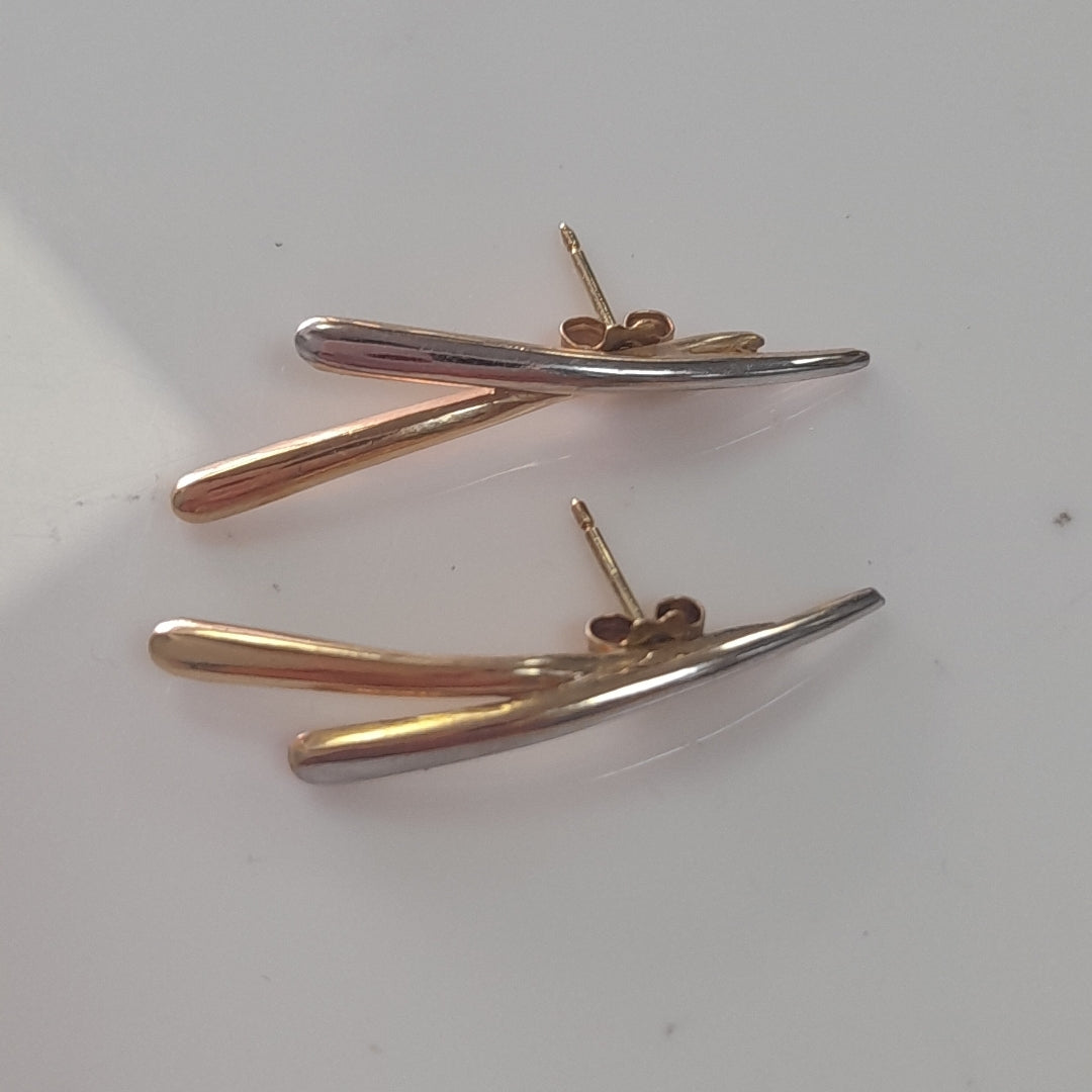 BROQUELES PAR ORO COMBINADO 14 K 1,90 GRMS (SEMINUEVO)