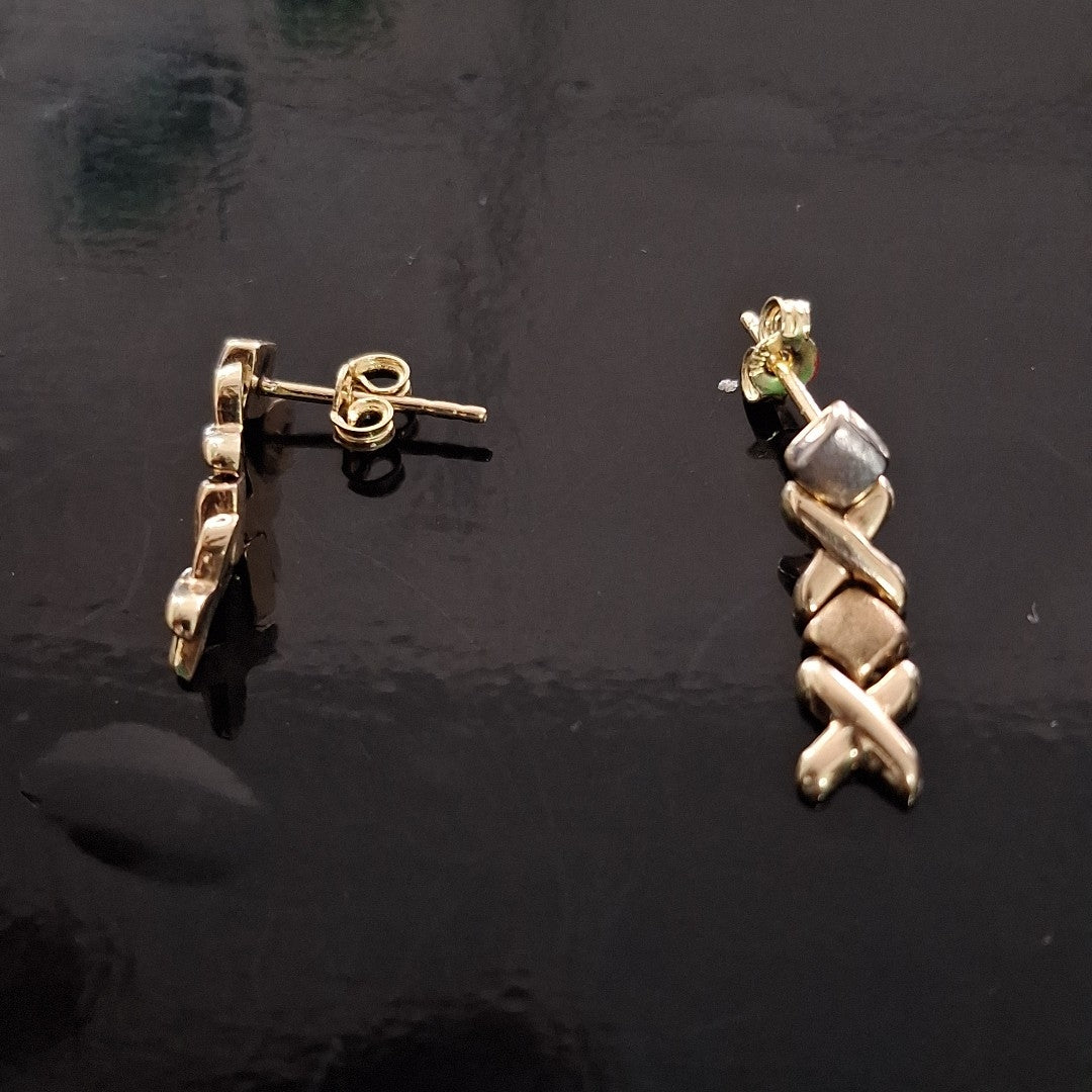 BROQUELES PAR ORO COMBINADO 14 K 2.8 GRMS (SEMINUEVO)
