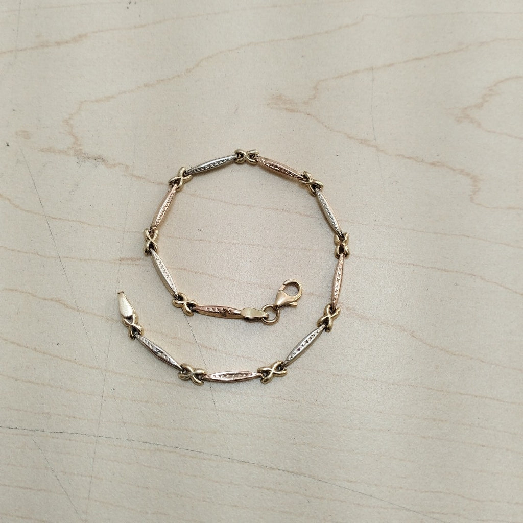 PULSERA ORO COMBINADO 14 K 3.3 GRMS (SEMINUEVO)