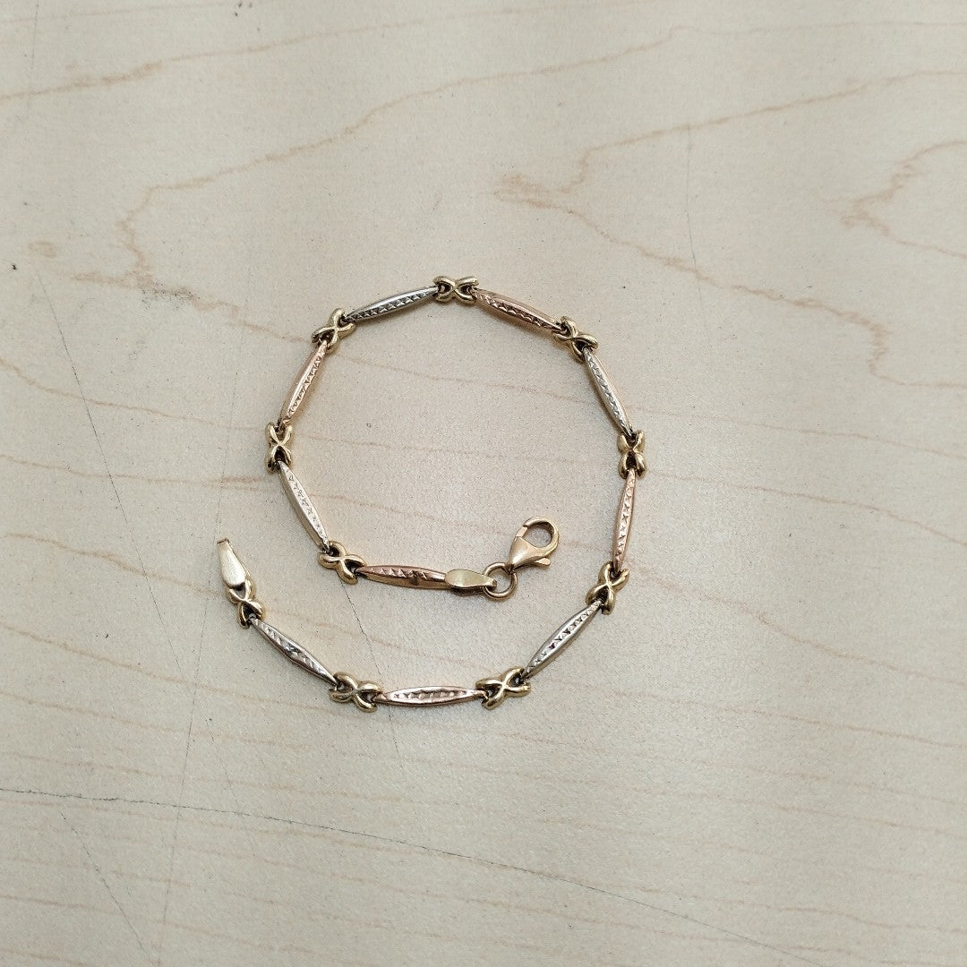 PULSERA ORO COMBINADO 14 K 3.3 GRMS (SEMINUEVO)