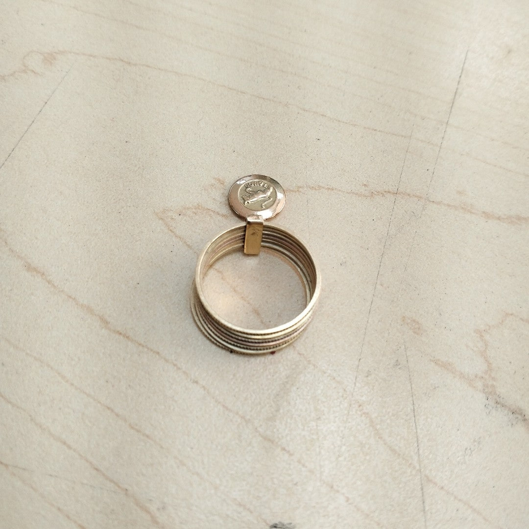 SEMANARIO DE ARGOLLAS ORO COMBINADO 14 K 4.2 GRMS (SEMINUEVO)