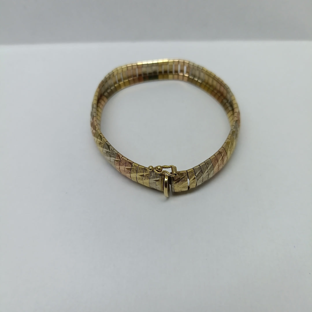 PULSERA RIGIDA ORO COMBINADO 14 K 18,10 GRMS (SEMINUEVO)