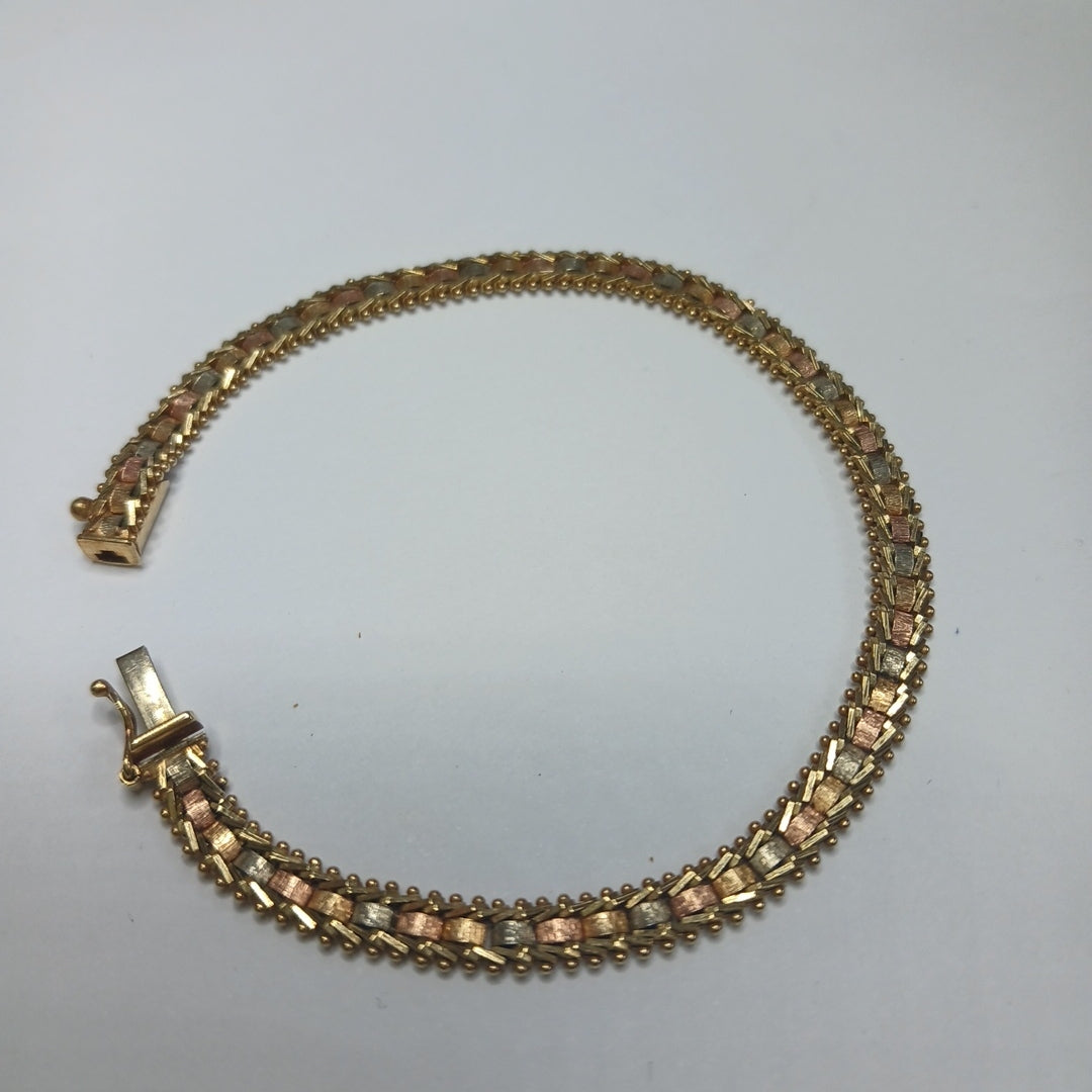 PULSERA ORO COMBINADO 10 K 8,20 GRMS (SEMINUEVO)