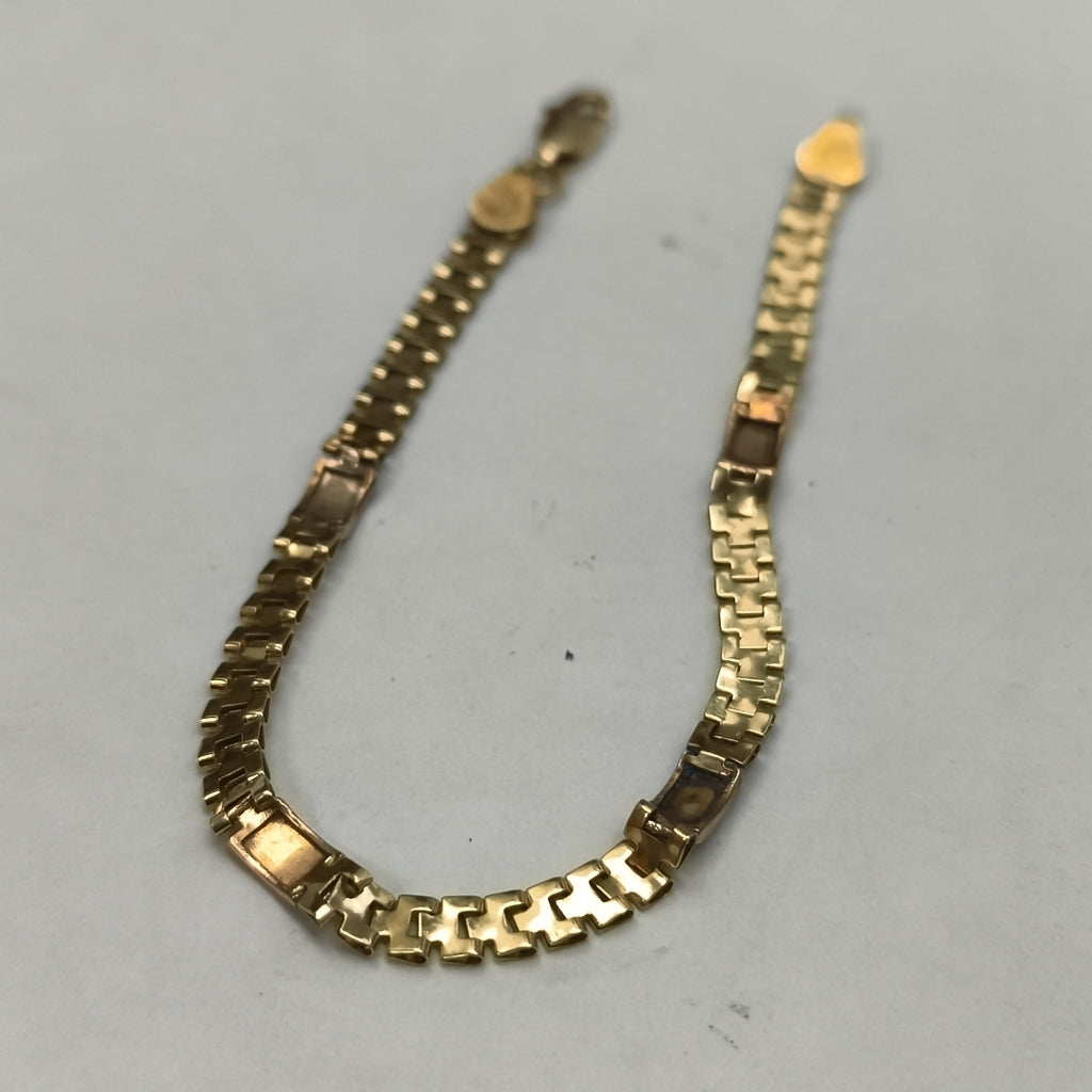 PULSERA ORO COMBINADO 14 K 3.7 GRMS (SEMINUEVO)