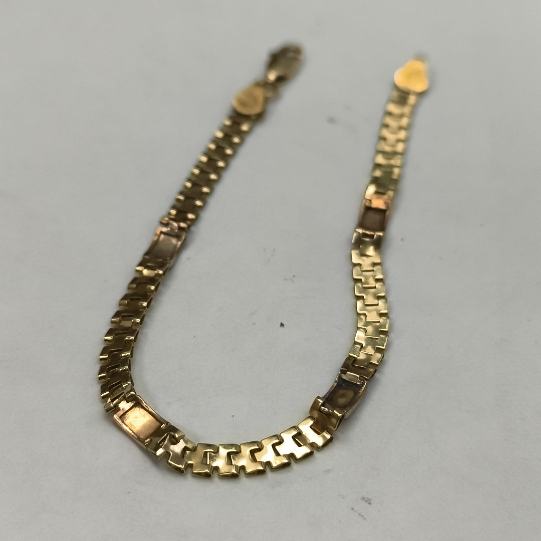 PULSERA ORO COMBINADO 14 K 3.7 GRMS (SEMINUEVO)