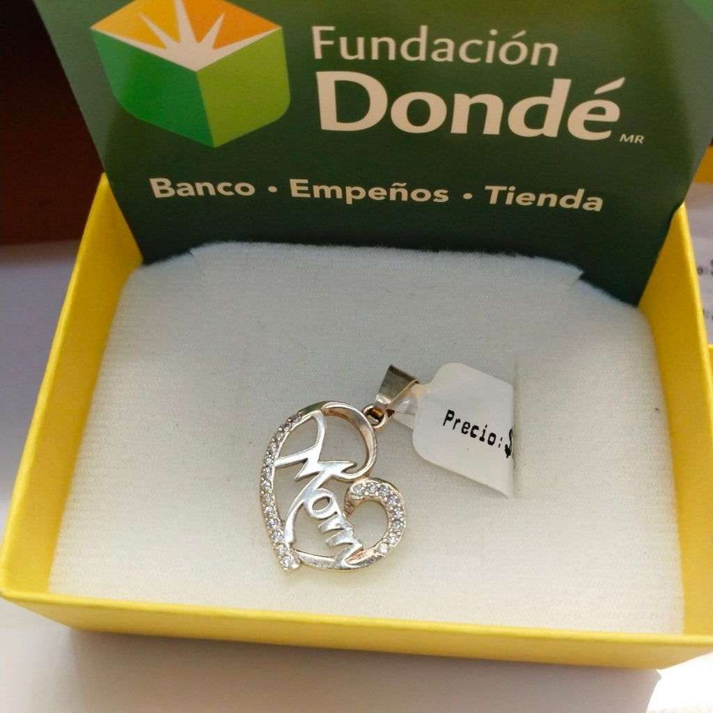 DIJE CORAZON C/CIRCONIAS PLATA .925 3.1 GR (NUEVO)