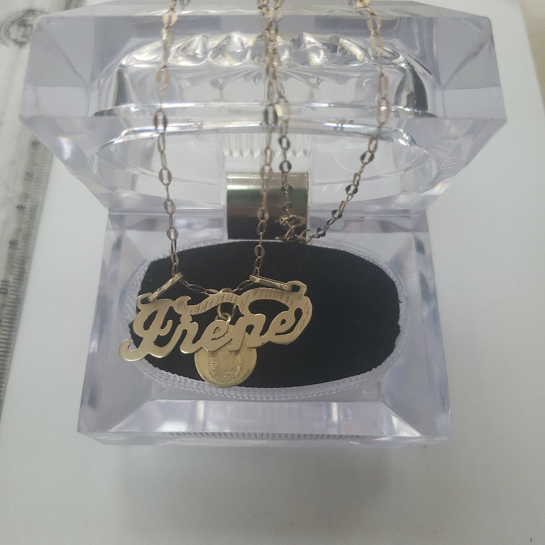 CADENA, DIJE ORO, ORO COMBINADO 10 K 3 GRMS (SEMINUEVO)