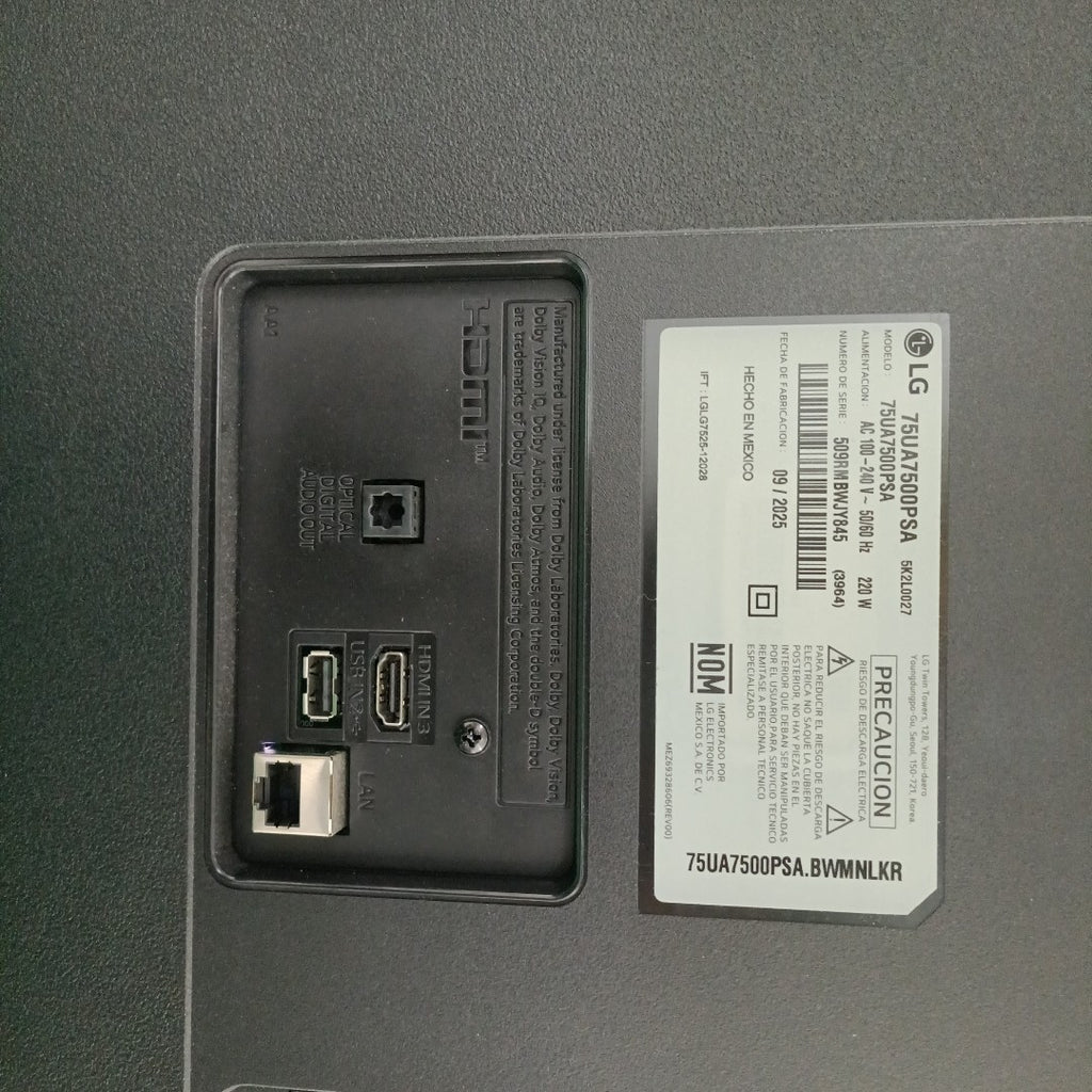 PANTALLA LG 75UA7500PSA (2025) 75" LED 4K (SEMINUEVO)