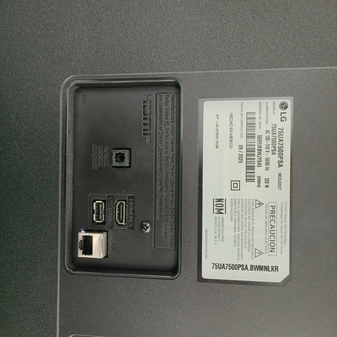 PANTALLA LG 75UA7500PSA (2025) 75" LED 4K (SEMINUEVO)