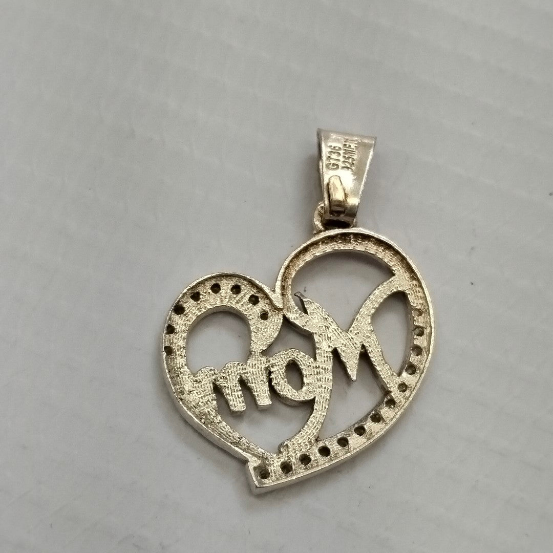 DIJE CORAZON C/CIRCONIAS PLATA .925 3.1 GR (NUEVO)