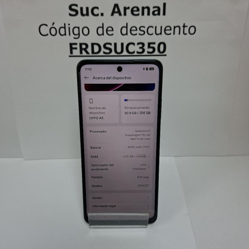 CELULAR OPPO A5 CPH2727 (2025) 256 GB 4 GB RAM (SEMINUEVO)