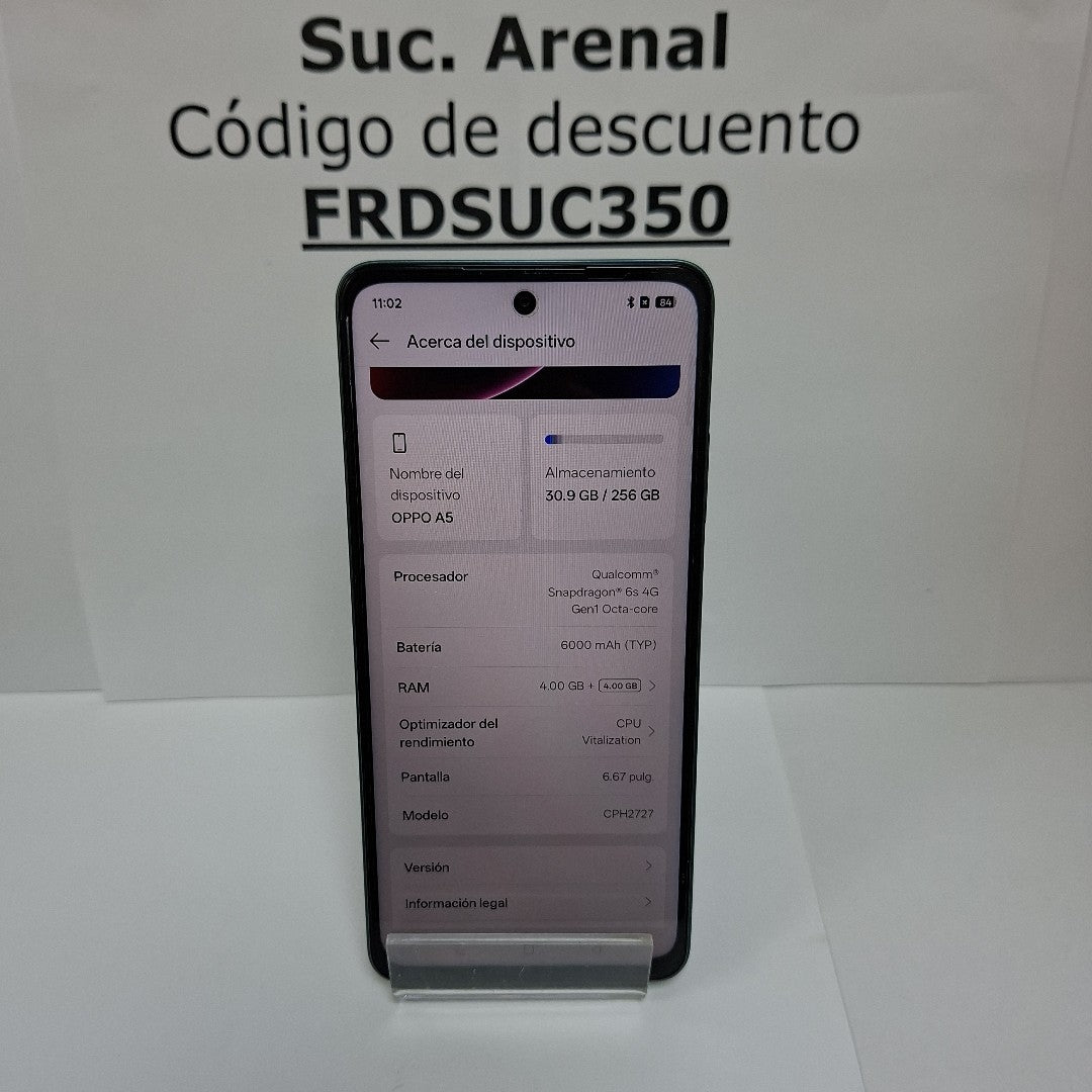 CELULAR OPPO A5 CPH2727 (2025) 256 GB 4 GB RAM (SEMINUEVO)
