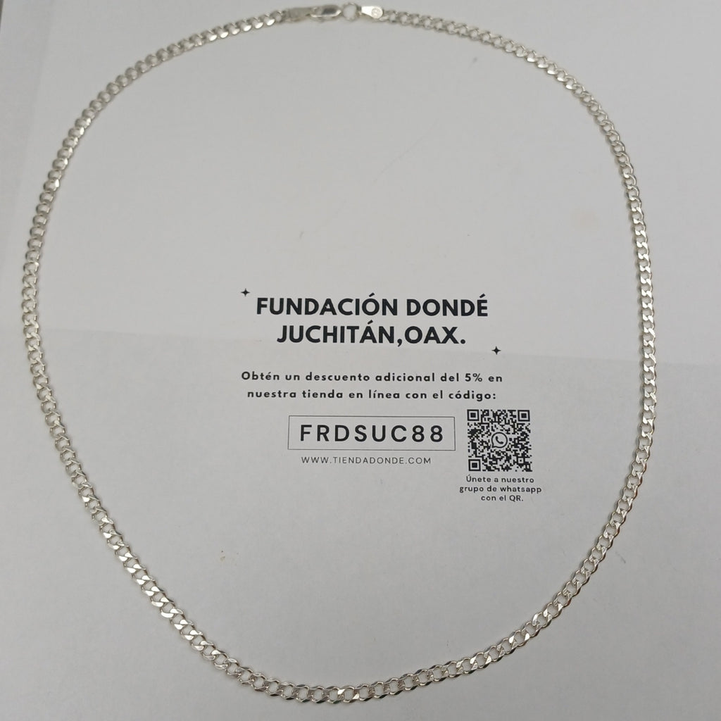 CADENA TEJIDO BARBADO PLATA .925 55 CM 11.8 GR (NUEVO)