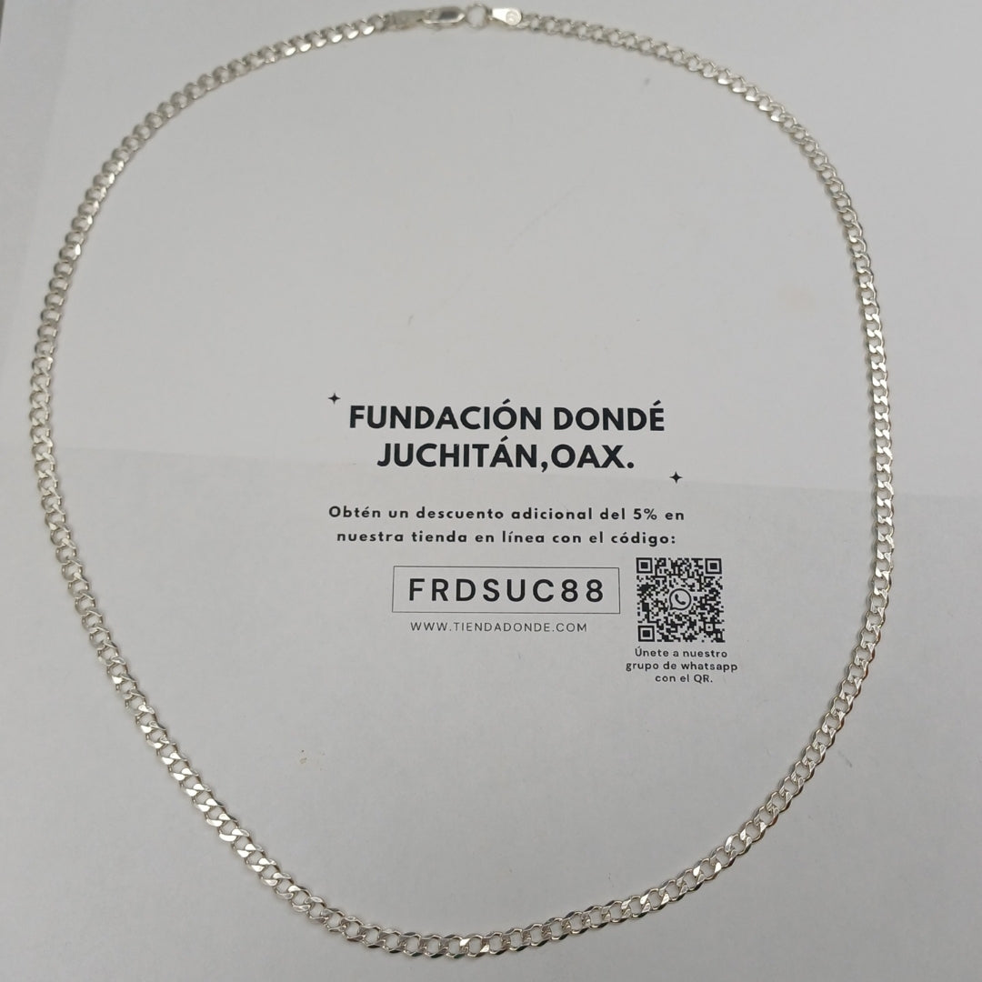 CADENA TEJIDO BARBADO PLATA .925 55 CM 11.8 GR (NUEVO)