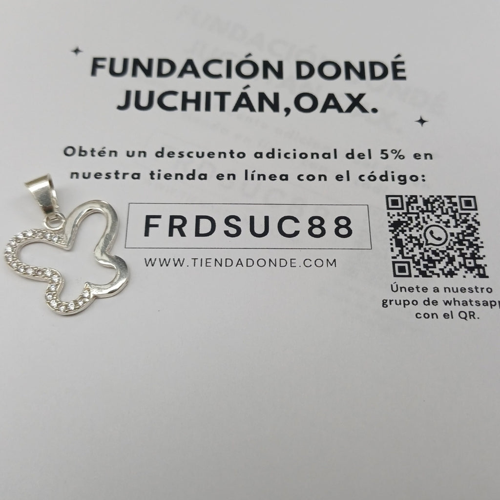 DIJE MARIPOSA C/CIRCONIAS PLATA .925 2.3 GR (NUEVO)