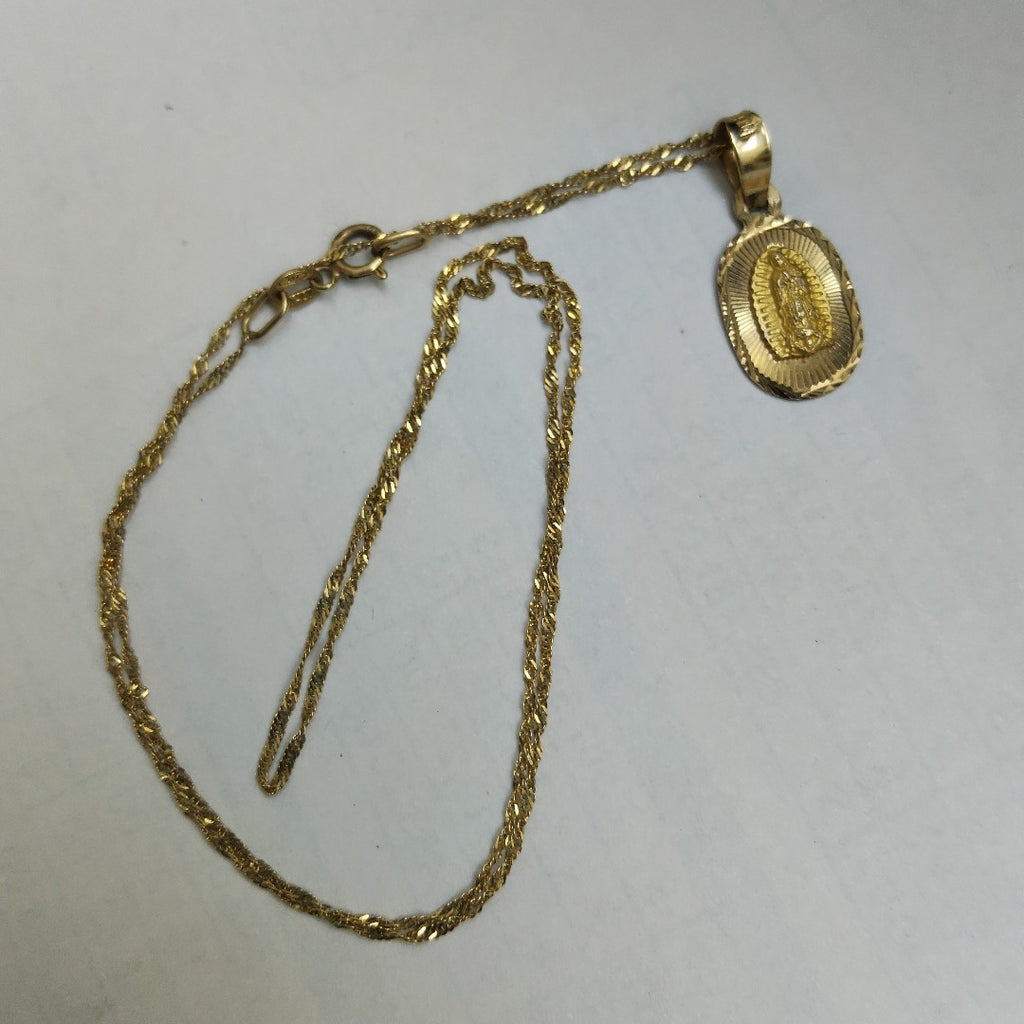 CADENA, MEDALLA RELIGIOSA ORO 10 K 1.4 GRMS (SEMINUEVO)