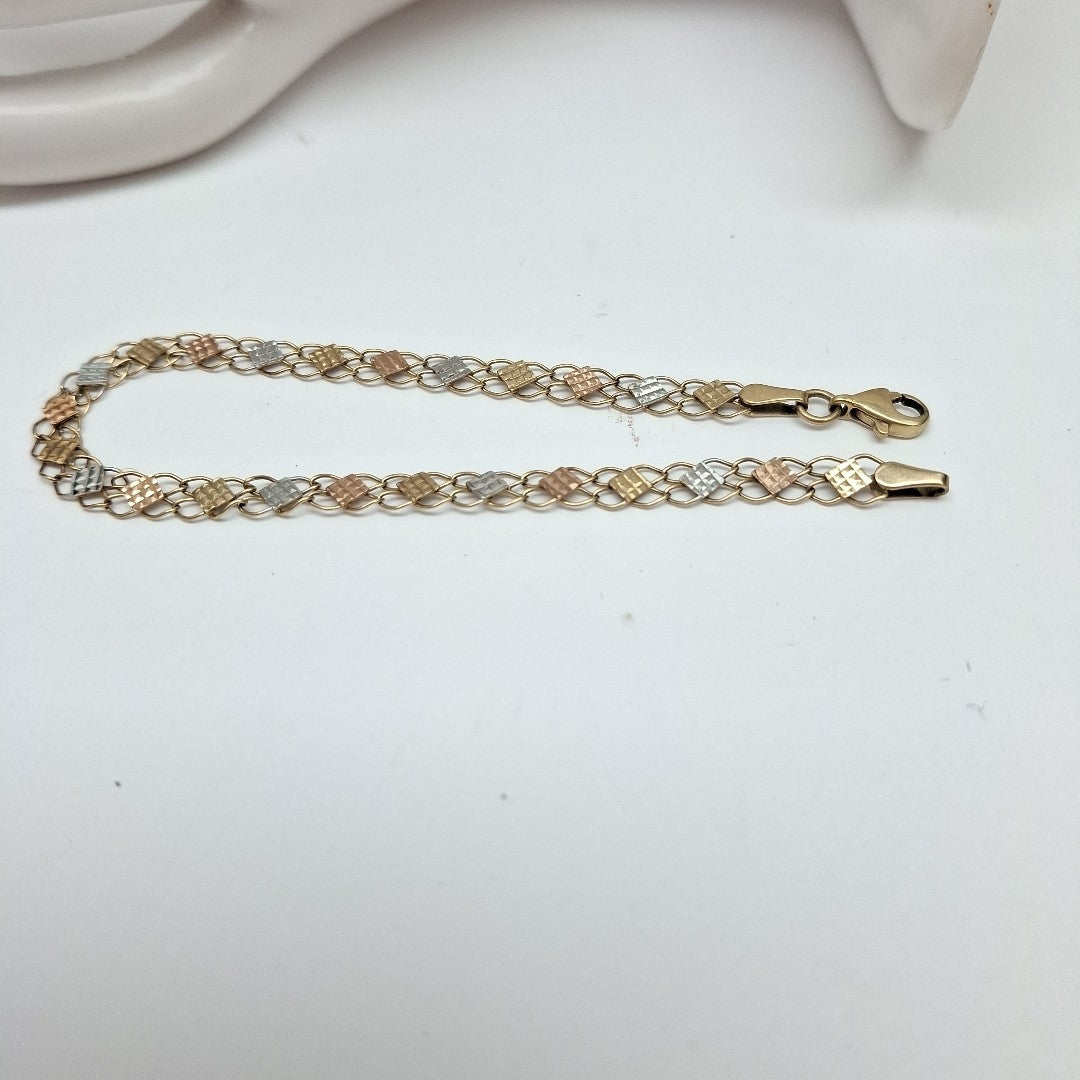 PULSERA ORO COMBINADO 10 K 2.7 GRMS (SEMINUEVO)