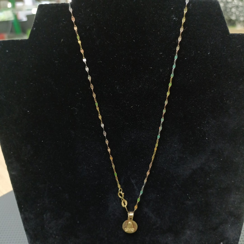 CADENA,MEDALLA RELIGIOSA ORO 10 K 1,78 GRMS (SEMINUEVO)