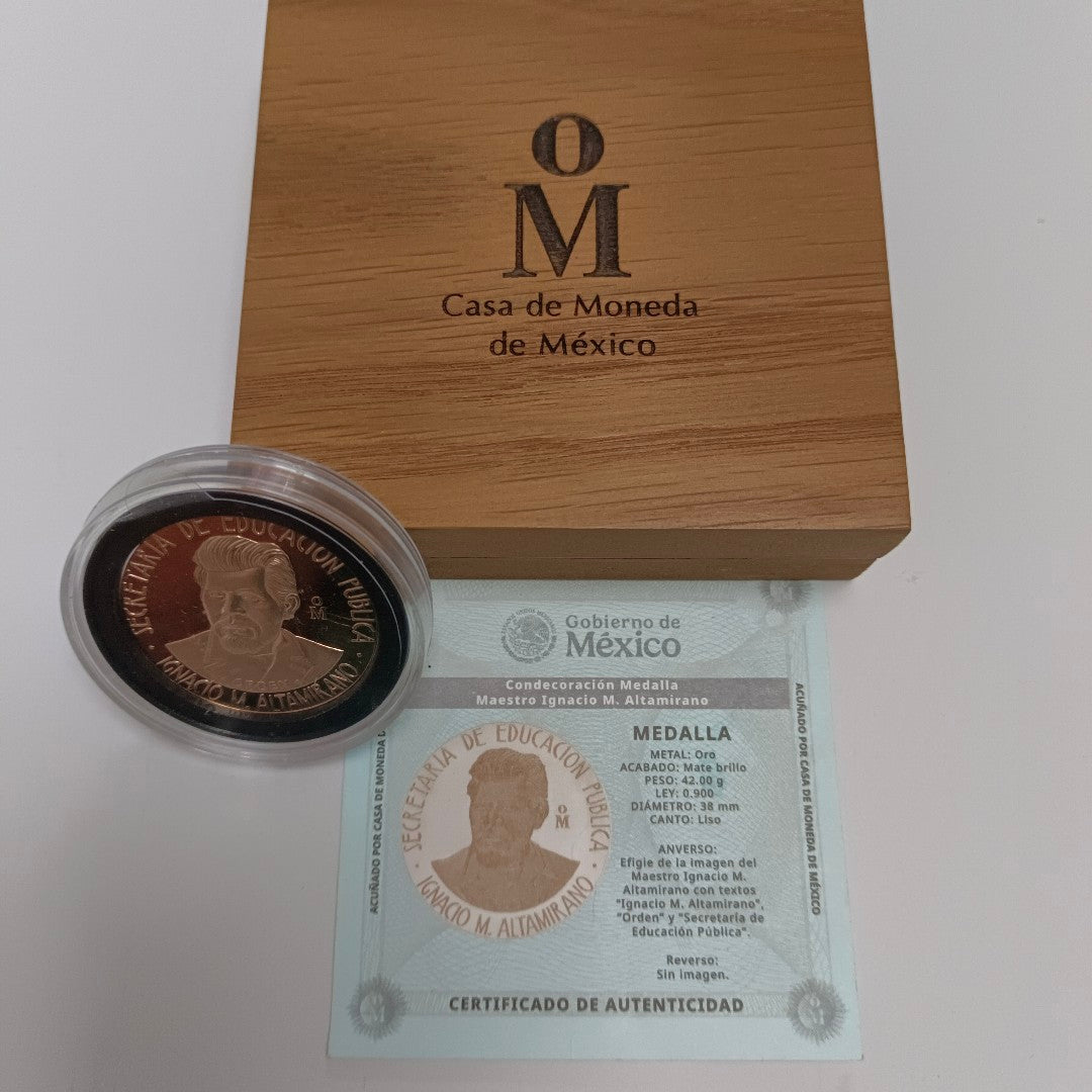 MEDALLA CONMEMORATIVA ORO 21 K 41,90 GRMS (SEMINUEVO)