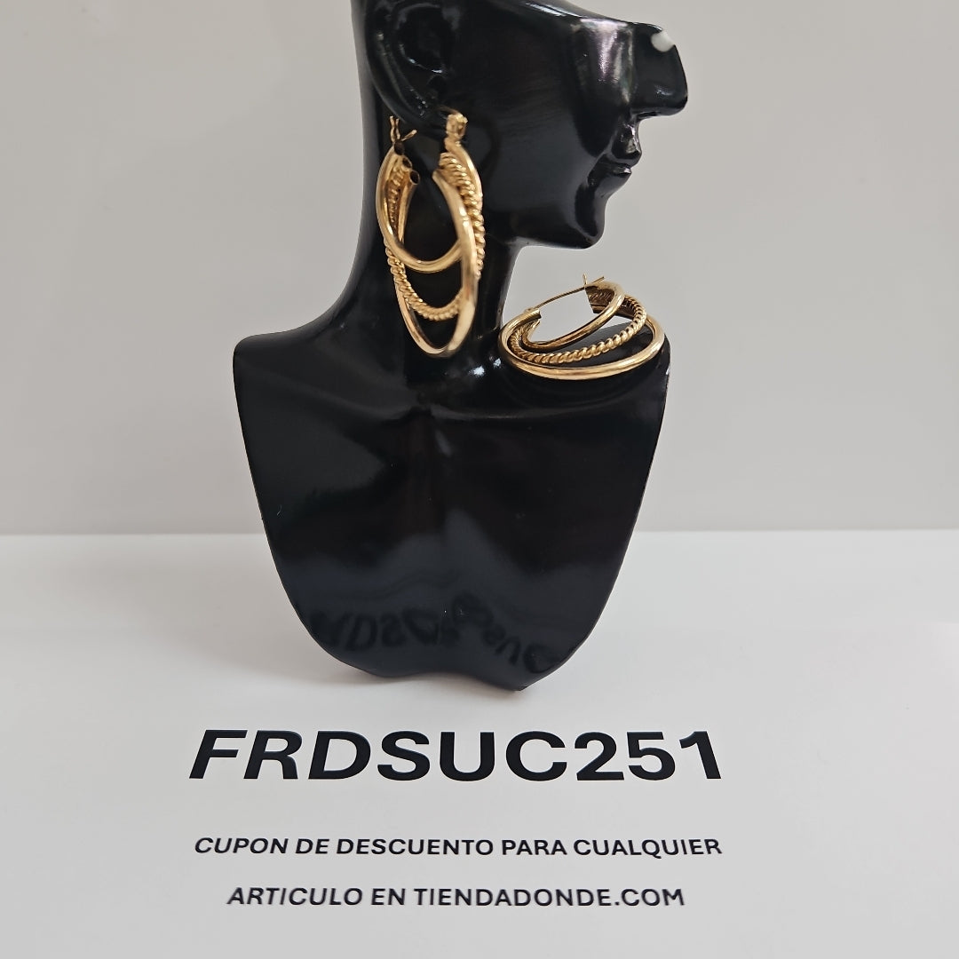 ARRACADAS PAR ORO 14 K 3.9 GRMS (SEMINUEVO)