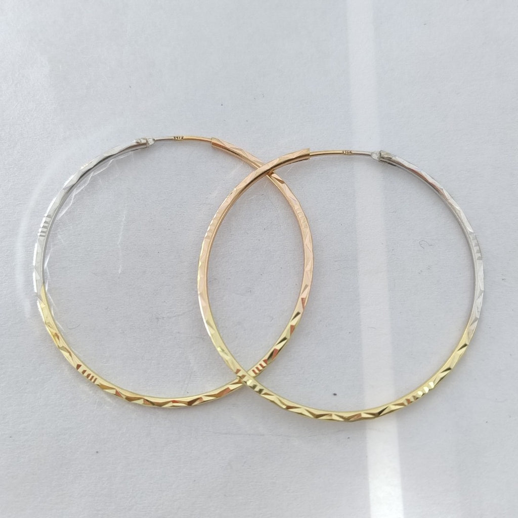 ARRACADAS PAR ORO, ORO COMBINADO 14 K 3.2 GRMS (SEMINUEVO)