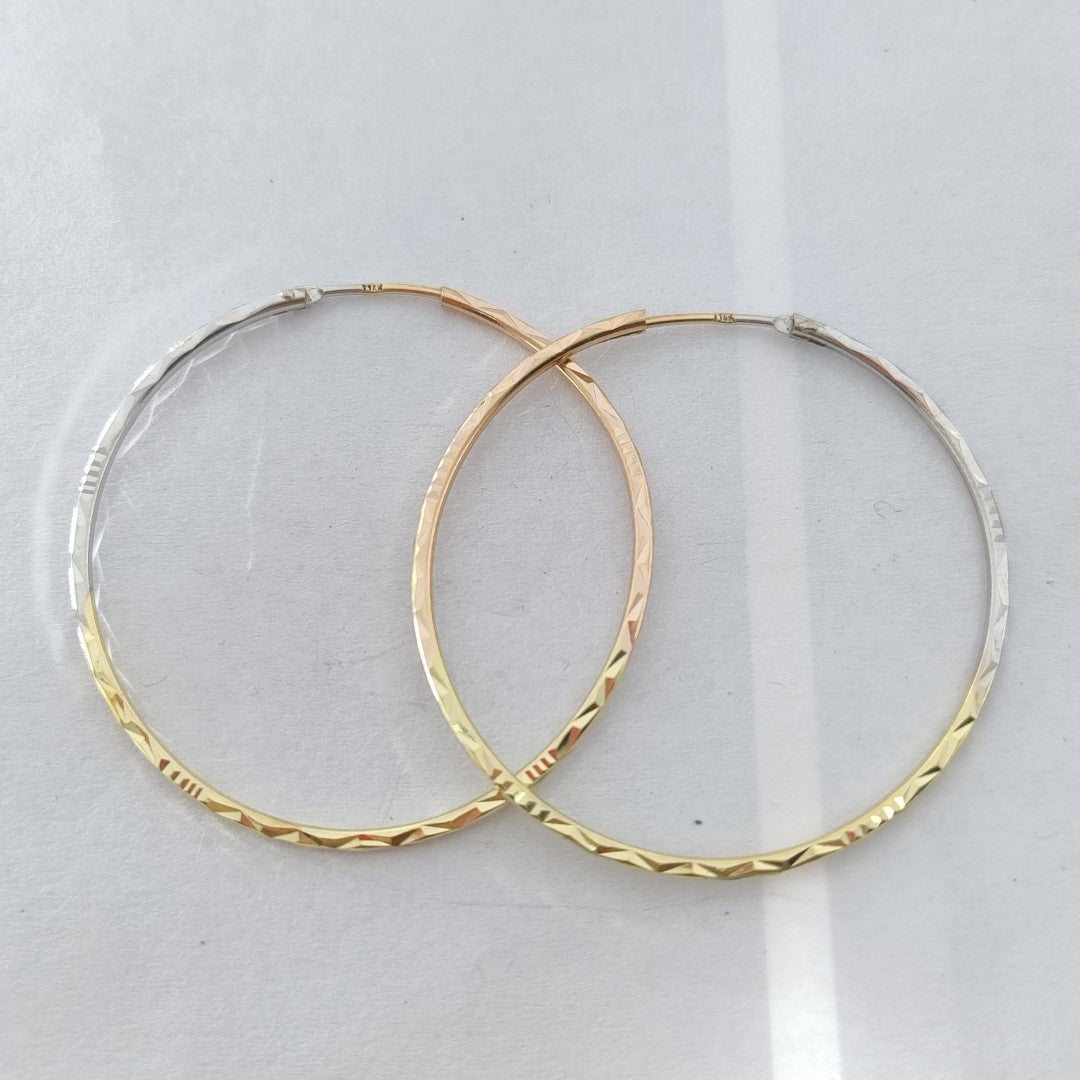 ARRACADAS PAR ORO, ORO COMBINADO 14 K 3.2 GRMS (SEMINUEVO)