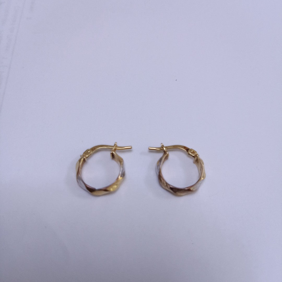 ARETES PAR ORO COMBINADO 14 K 1.2 GRMS (SEMINUEVO)