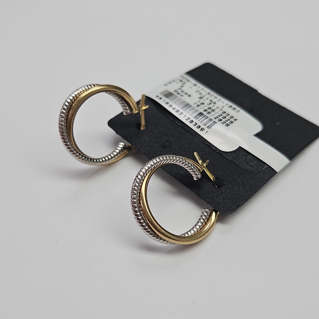 ARETES PAR ORO, ORO COMBINADO 14 K 1.8 GRMS (SEMINUEVO)