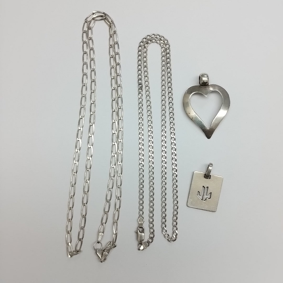 ARETES PAR, CADENA, DIJE, PULSERA PLATA 45.9 GRMS (SEMINUEVO)