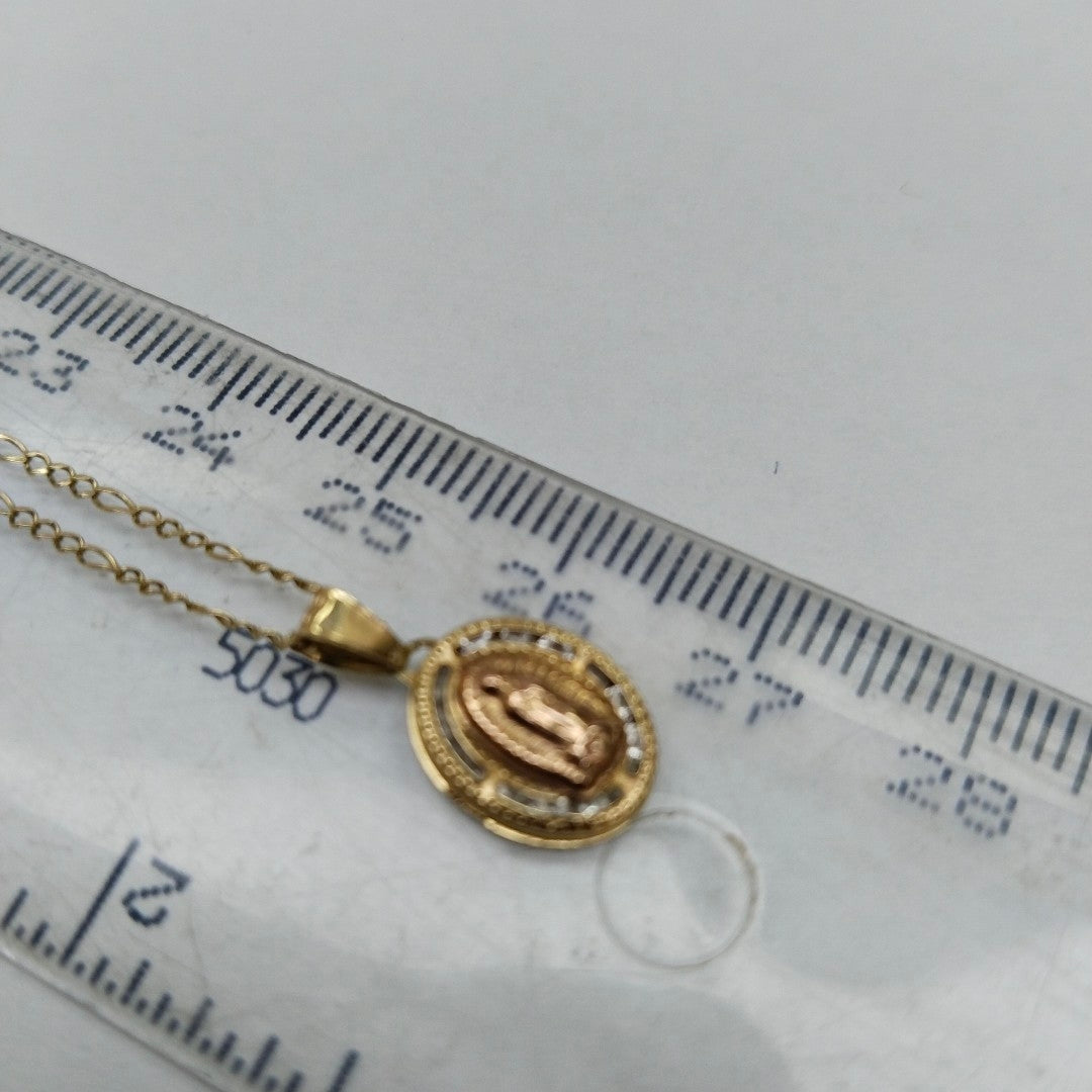 CADENA, MEDALLA RELIGIOSA ORO 10 K 1.6 GRMS (SEMINUEVO)