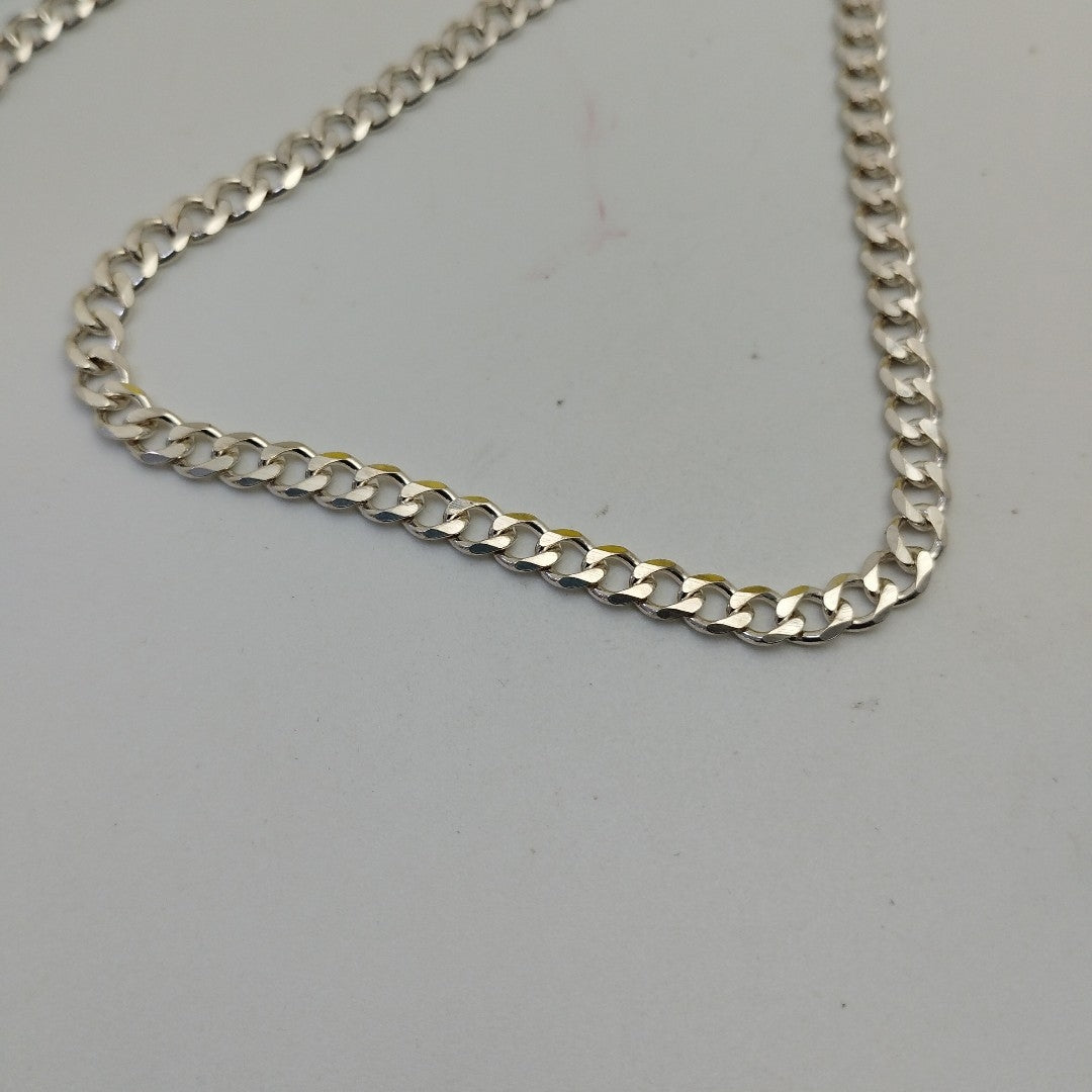 CADENA TEJIDO BARBADO PLATA .925 60 CM 13.7 GR (NUEVO)