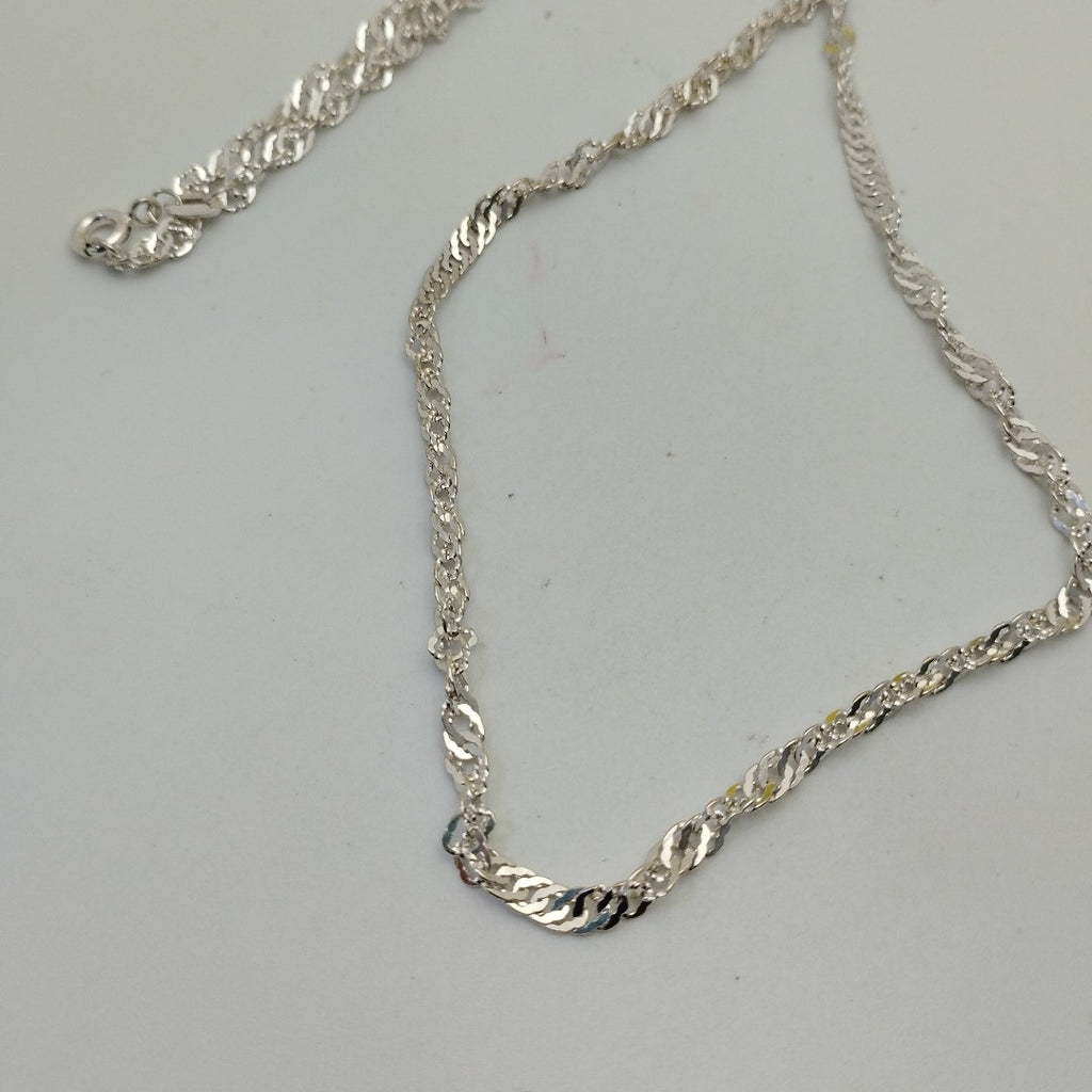 CADENA TEJIDO MEDIO TORZAL PLATA .925 55 CM 6 GR (NUEVO)