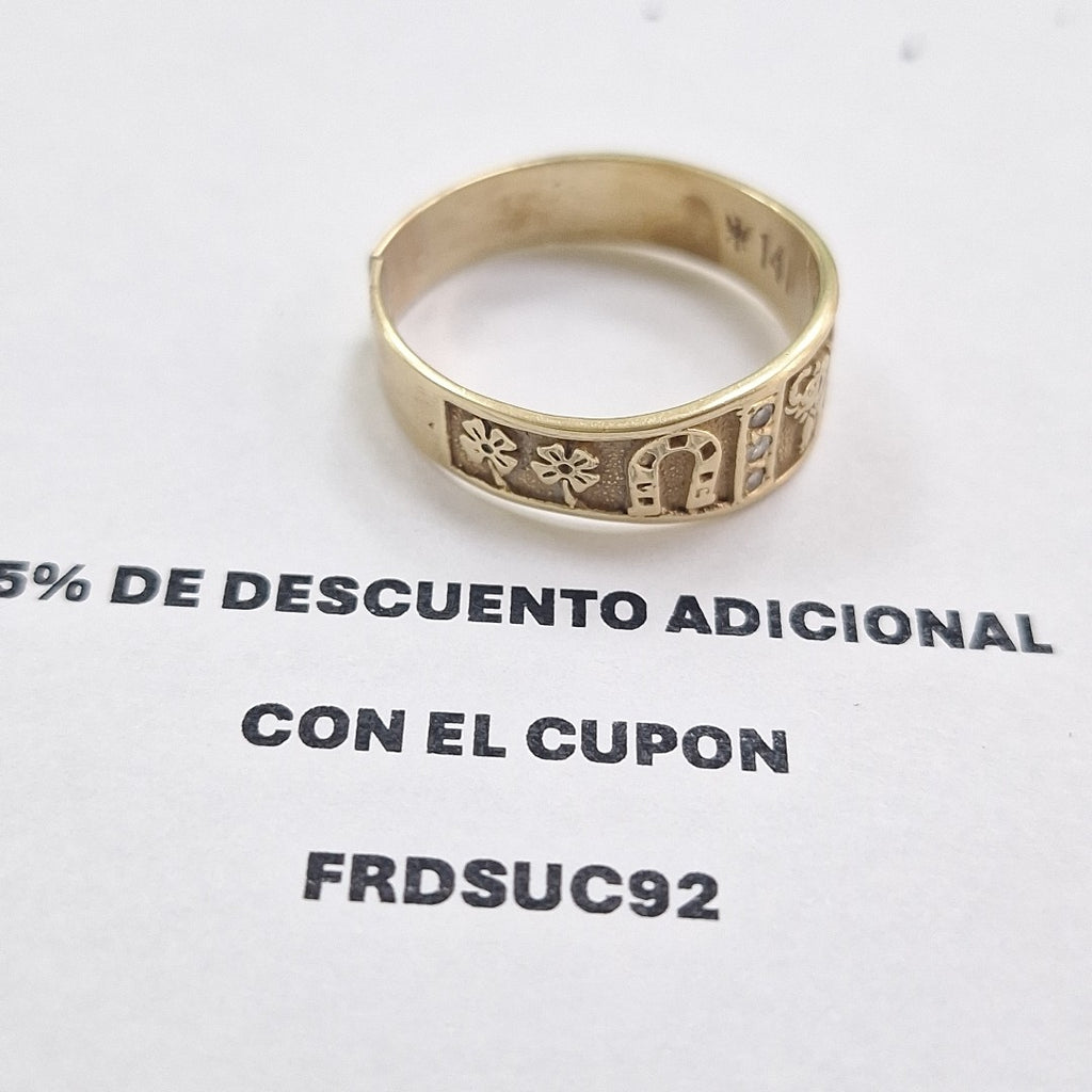 ARGOLLA DE LA SUERTE ORO 14 K 5.2 GRMS (SEMINUEVO)
